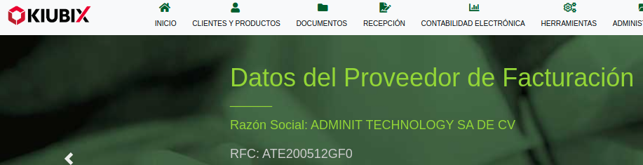 Datos del Proveedor de Facturación